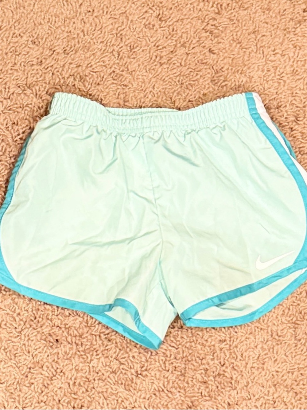 Nike Mint Green Athletic Shorts with Teal Trim